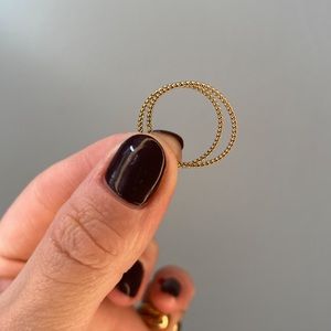 NEW 18k gold filled twist ring, set of two